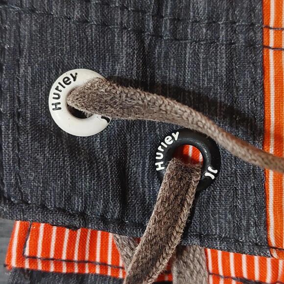 Hurley Board Shorts Orange Yellow Stripe Swim Trunks Drawstring Surf‎ - Picture 4 of 7
